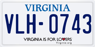 VA license plate VLH0743