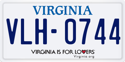 VA license plate VLH0744