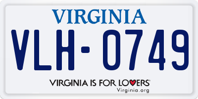 VA license plate VLH0749