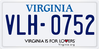 VA license plate VLH0752