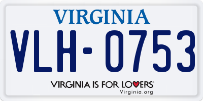 VA license plate VLH0753