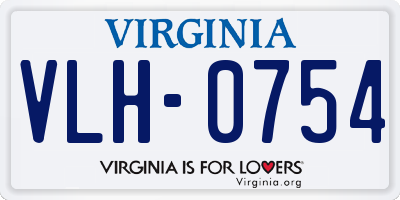VA license plate VLH0754