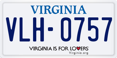 VA license plate VLH0757