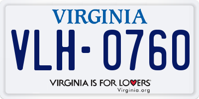 VA license plate VLH0760