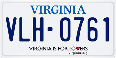 VA license plate VLH0761