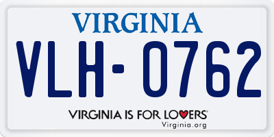 VA license plate VLH0762
