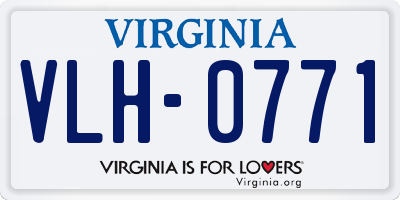 VA license plate VLH0771