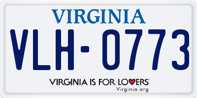 VA license plate VLH0773