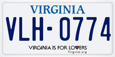 VA license plate VLH0774