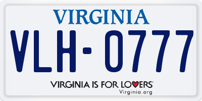 VA license plate VLH0777