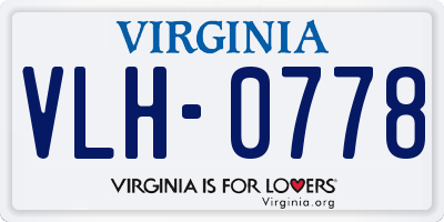 VA license plate VLH0778