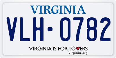 VA license plate VLH0782