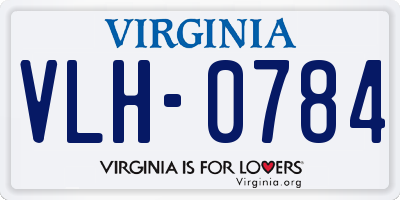 VA license plate VLH0784