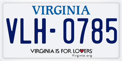 VA license plate VLH0785