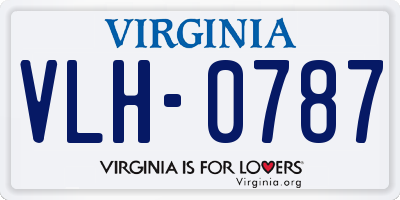 VA license plate VLH0787