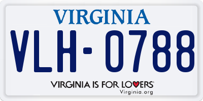 VA license plate VLH0788