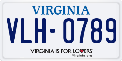 VA license plate VLH0789