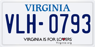 VA license plate VLH0793