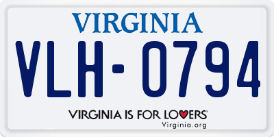 VA license plate VLH0794
