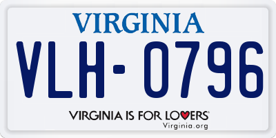 VA license plate VLH0796