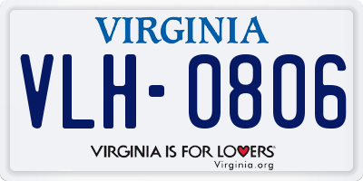 VA license plate VLH0806