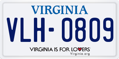 VA license plate VLH0809