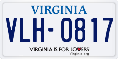 VA license plate VLH0817