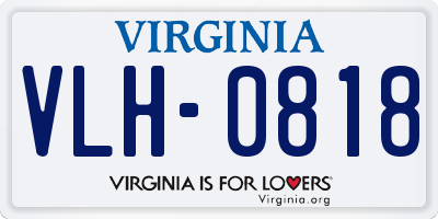 VA license plate VLH0818