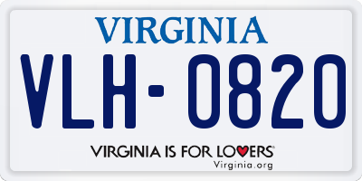 VA license plate VLH0820