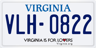 VA license plate VLH0822