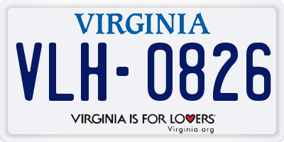 VA license plate VLH0826