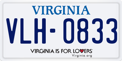 VA license plate VLH0833
