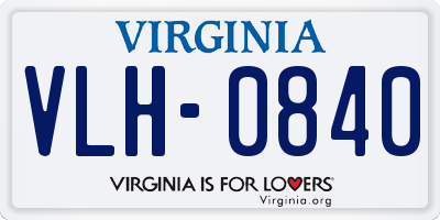 VA license plate VLH0840