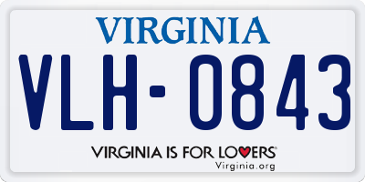 VA license plate VLH0843