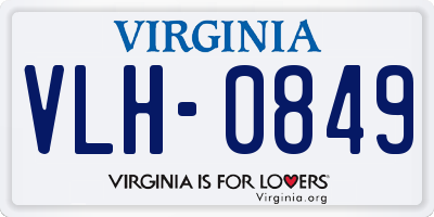 VA license plate VLH0849