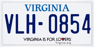 VA license plate VLH0854