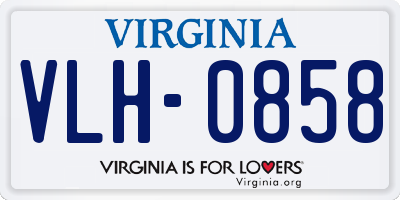 VA license plate VLH0858