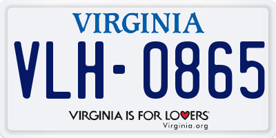 VA license plate VLH0865