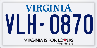 VA license plate VLH0870