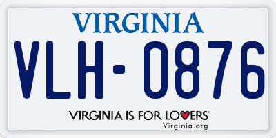 VA license plate VLH0876