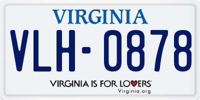 VA license plate VLH0878
