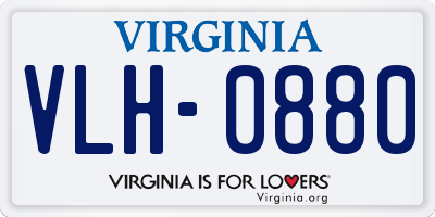 VA license plate VLH0880