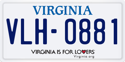 VA license plate VLH0881