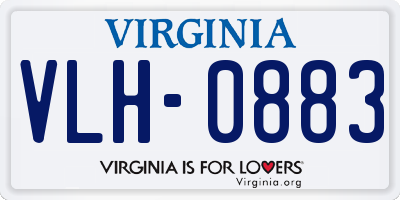 VA license plate VLH0883