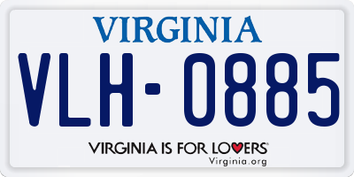 VA license plate VLH0885