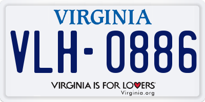 VA license plate VLH0886