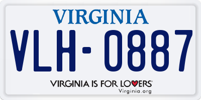 VA license plate VLH0887