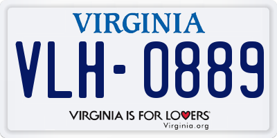 VA license plate VLH0889