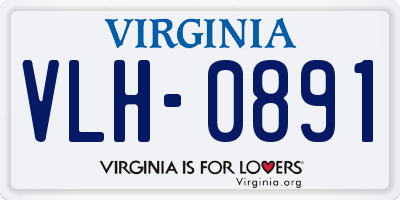 VA license plate VLH0891