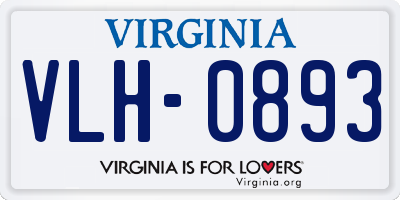 VA license plate VLH0893